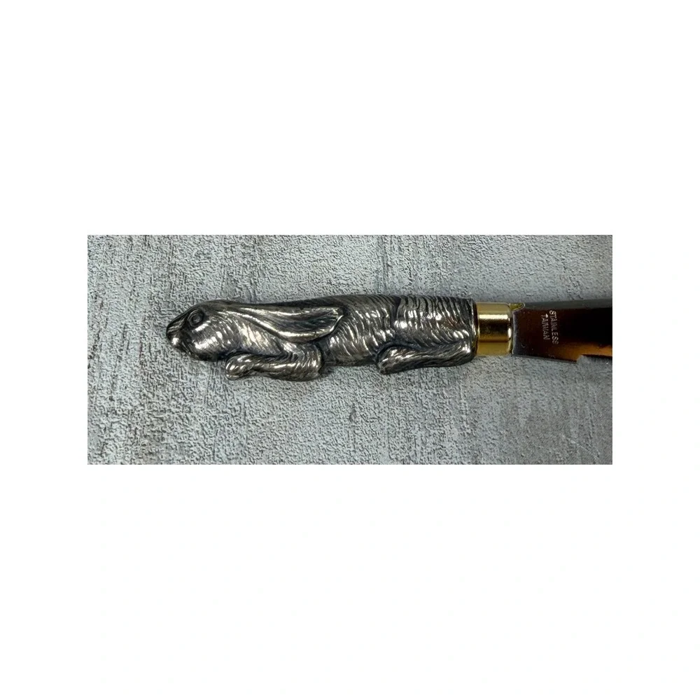 Vintage Animal Cheese Knife Set Elephant Spreader Rabbit Knife Stainless Taiwan